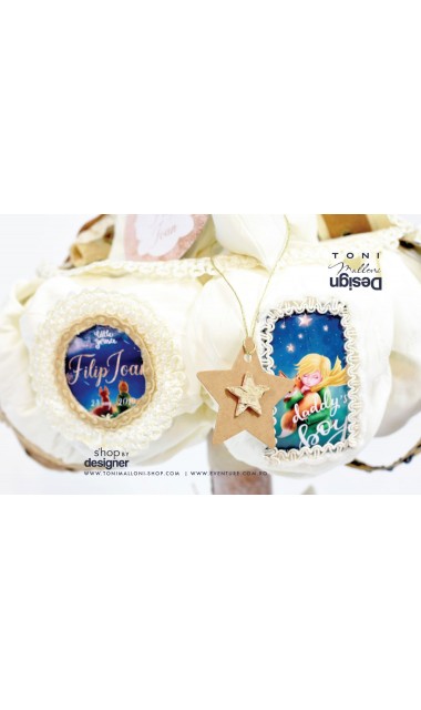 Lumanare de botez baieti cu micul print sau Le petit prince, 65x4cm, Micul Print 3